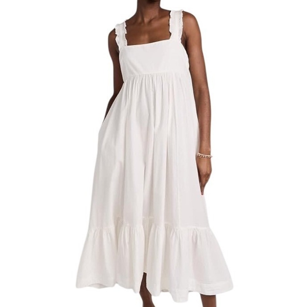 Heyson White Ruffle Strap Maxi‎ Dress Summer Casual Sundress